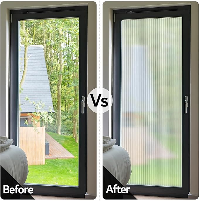 VELIMAX Reeded Glass Window Film, Window Privacy Film, Frosted Window Vinyl - Image 3