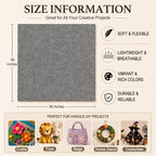 Gray Large Felt Fabric 36" x 36", 1.4 mm Soft Felt Sheet, Nonwoven Fabric - Image 3