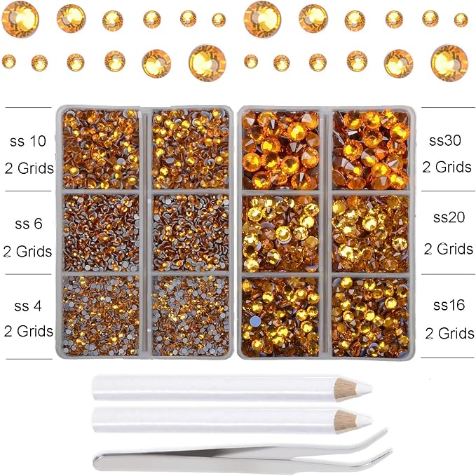 10000Pcs 2-Boxes Mixed Size Hot Fix Round Crystals Gems Glass Stones Hotfix - Image 3