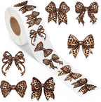 Trendy Cheetah Bow Stickers by DSjuedui