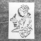 TIAMECH A4 Reusable Vintage Reading Girl Stencil - Image 2