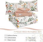 Yiran 7 Piece Floral Comforter Set Queen Size, Botanical Bed in a Bag - Image 7