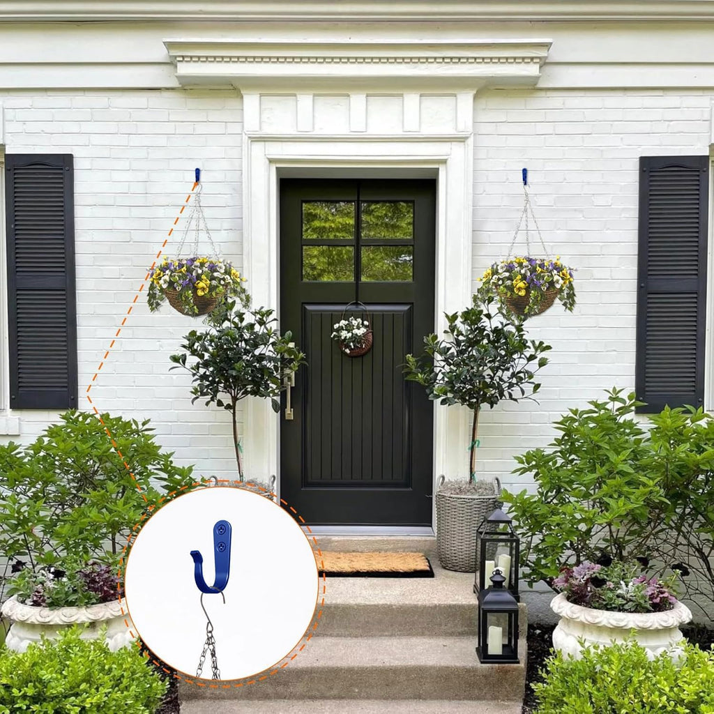 20PCS Wall Hooks for hanging, Metal Wall Hooks for Coats, Coat hooks for Wall, Heavy Duty Single Prong Wall Hooks With 40 Pieces Screws for Hanging Coats，Towel，Backpack，Hat, Dog Leashes (Blue)