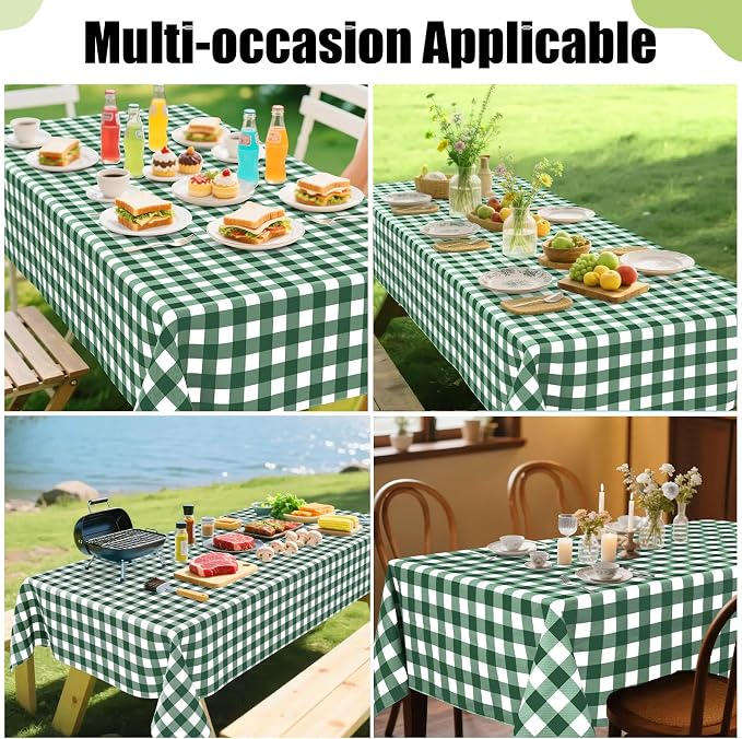 Smiry Rectangle Table Cloth, Waterproof Vinyl Tablecloth - Image 6