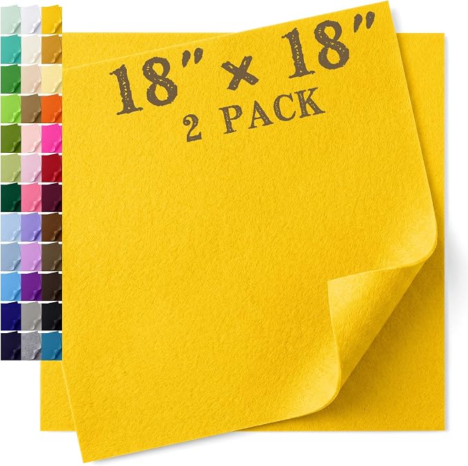 Felt Fabric Sheet 18 x 18 Inch, 1.6mm Thick | Soft and Flexible Nonwoven by MIGLORIA