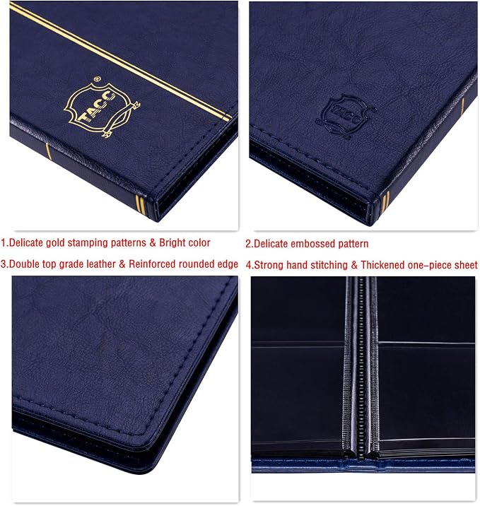 Ettonsun Leather 60-Pocket Paper Money Album Currency Holders - Image 5