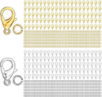MKCYD 700Pcs Lobster Claw Clasps and Open Jump Rings Set, 14K Gold and Silver by MKCYD