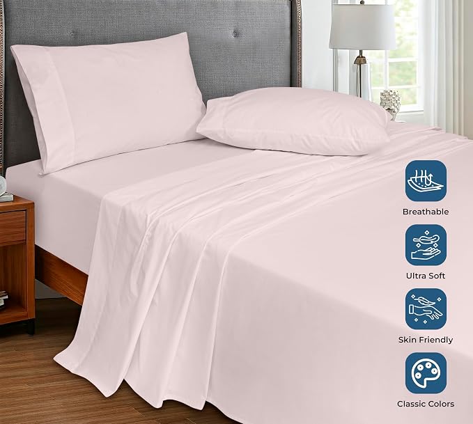 Royale Linens 100% Organic Cotton Twin XL Flat Sheet Only - Image 4