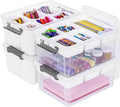 Citylife 17QT 4Packs Clear Craft Organizers and Storage Bins by Anywish