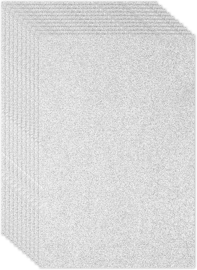 PATIKIL Silver Tone Shiny EVA Glitter Foam Sheet 11 x 8 Inch 2mm Thick by PATIKIL