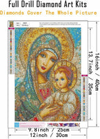 CHWGLFGG 5D Diamond Art Kits for Adults Beginners, 3 Pack Virgin Mary Diamond - Image 5