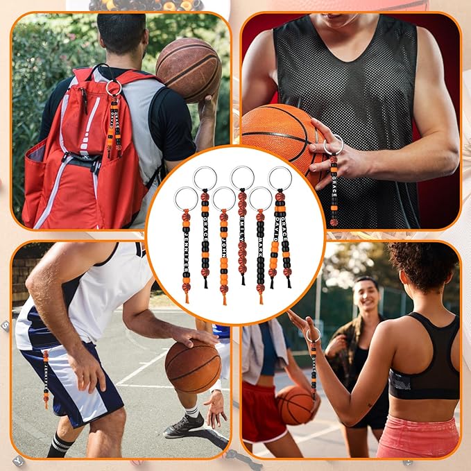Landical 564 Pcs Basketball Keychain Making Kit DIY Basketball Bead Key Chain - Image 5