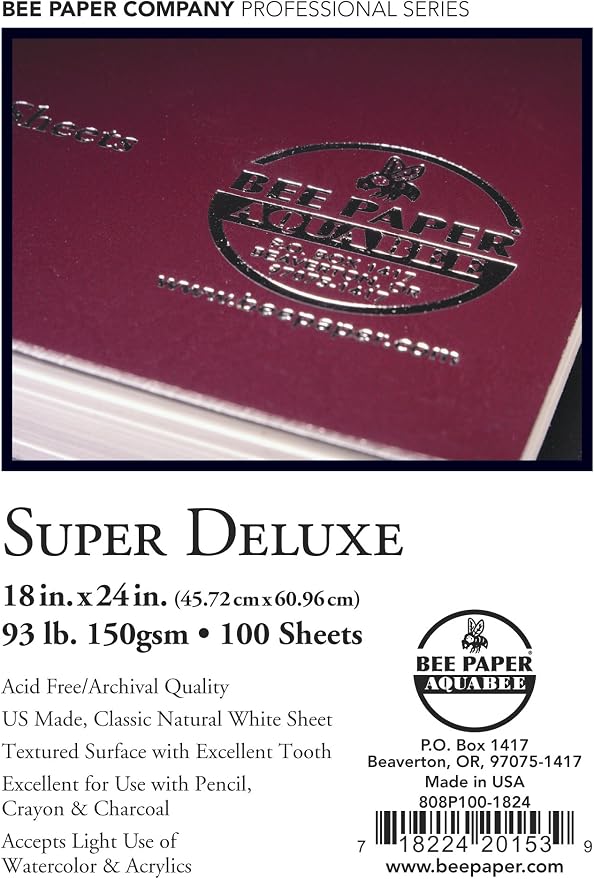 Bee Paper Company Super Deluxe Sketch Book, 18 by 24-Inch, 100 Per Sheet by BeePaperCompany