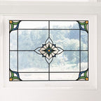 InHome Blue Alden Stained Glass Window Decal, Repositionable Decorative Window - Image 2