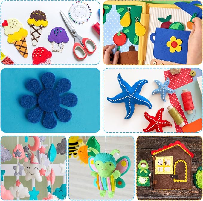 Felt Sheets for Crafts 9PCS 11.8 * 7.9in Wool Stiff Felt Sheets Soft Fabric - Image 4
