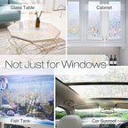 rabbitgoo Window Privacy Film Rainbow Film Decorative Window Sticker, 3D Static - Image 6