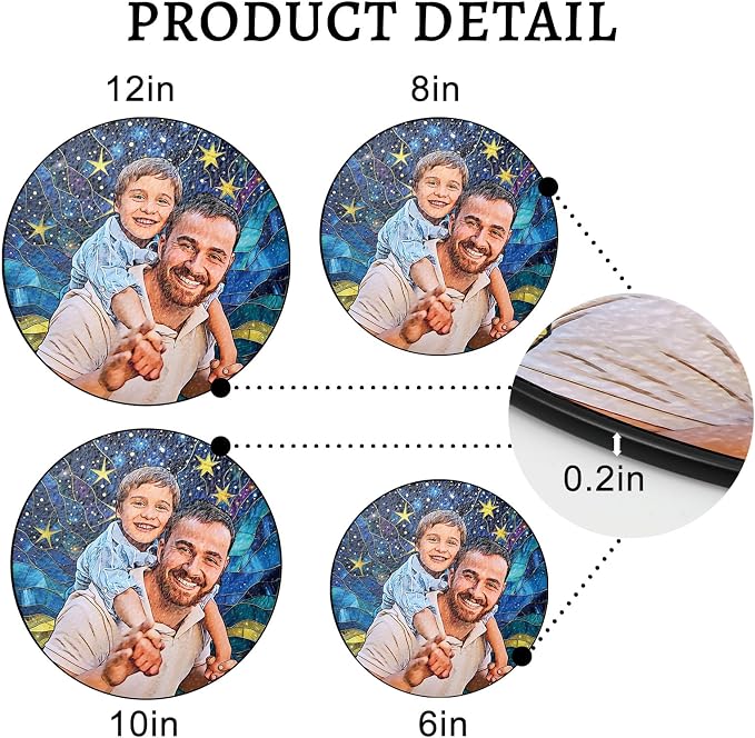 Personalized Dad Photo Stained Glass Suncatcher, Stained Glass Window Hanging - Image 2
