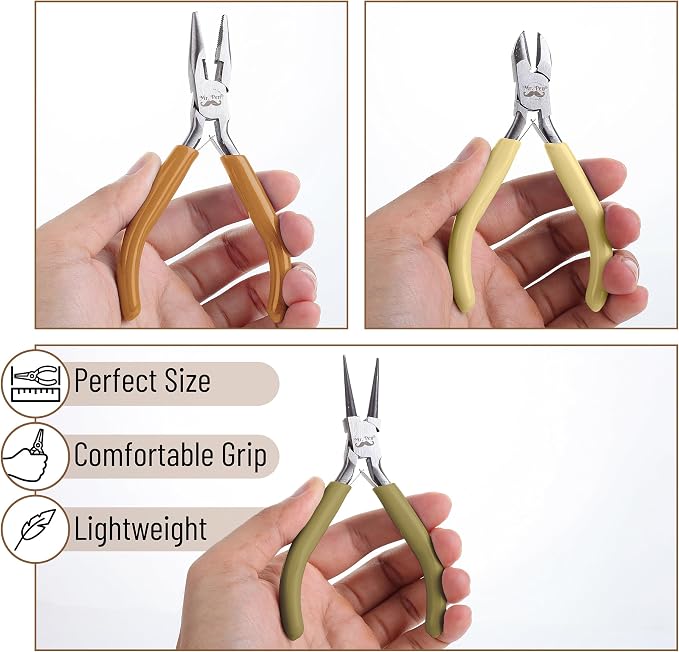 Mr. Pen- Pliers for Jewelry Making, 3 Pack, Chain Nose | Round Nose Pliers Set - Image 4