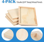 Falling in Art 4 Pack 9x12’’ Unfinished Birch Wood Panels Kit - Image 5