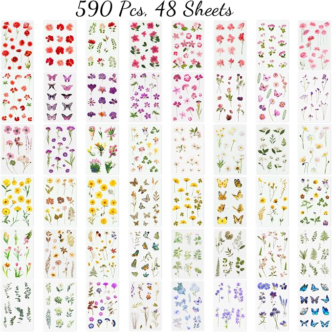 Arme Flower Stickers for Scrapbooking, Decorative Floral Stickers, Small Flower - Image 3