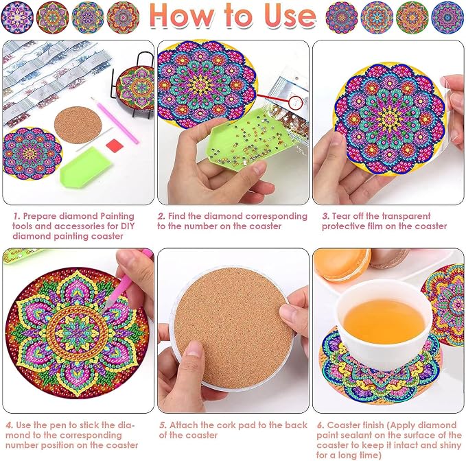 ijbnhd Mandala Diamond Painting Coasters Kit - Image 6