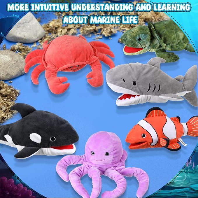 Liliful 6 Pieces Animal Hand Puppets Kids Hand Puppets - Image 4