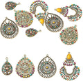 8Pcs Alloy Western Bohemian Teardrop Charms Antique Bronze Tibetan Style by Craftora