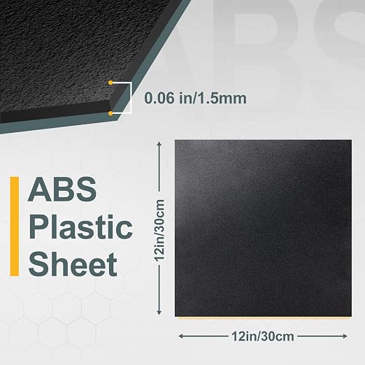 Plastic Sheet 12" x 12" x 0.06", Abs Plastic Sheets 6 Pack - Image 2