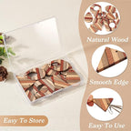 FASHEWELRY 12Pcs Striped Resin Wood Earring Charms Boho Wooden Earring Blanks - Image 2