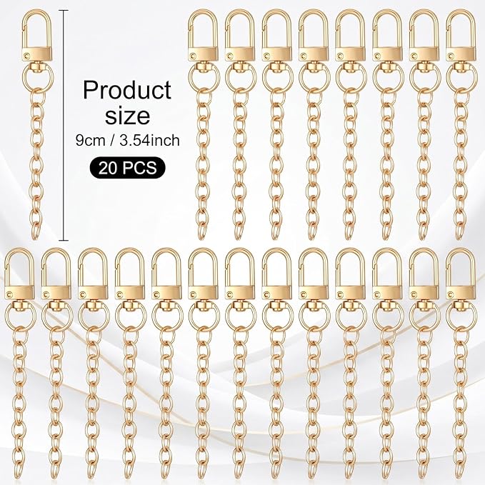 20PCS Gold Metal Keychain Clip Jewelry Clips - Image 2