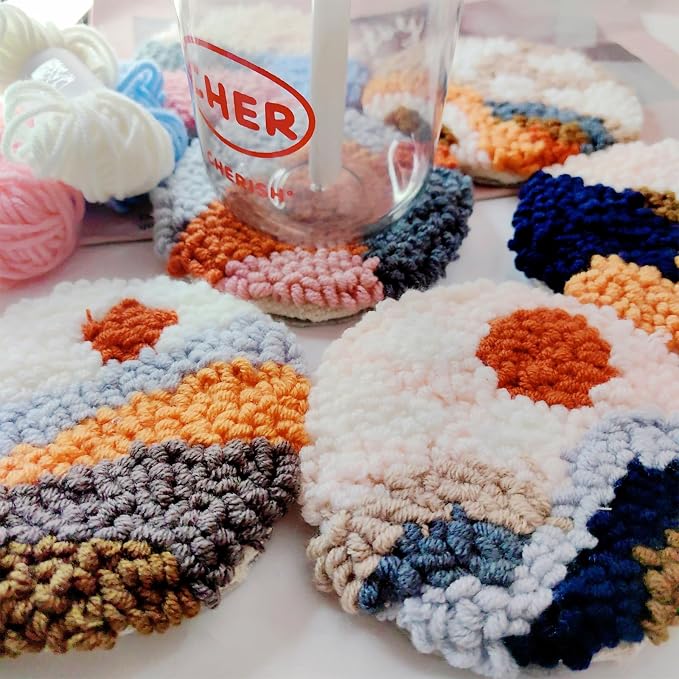 Allazone 6 PCS Punch Needle Coaster Kit - Image 8