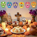 COCHIE Day of the Dead Skull Wood Crafts to Paint Set of 24, Día De Los Muertos - Image 4