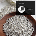 1500pcs Silver 5mm Pearl Beads - Image 2