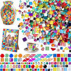 LITMIND Mosaic Tiles for Crafts Bulk, 4.4 LB Crystal Glass Mosaic Pieces by LITMIND