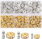 340Pcs 6/8/10mm Spacer Beads for Jewelry Making | Rondelle Bead Spacers Bulk by TINKRSTUFF