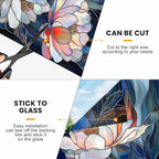 Stained Glass Window Privacy Film: Non-Adhesive Sun and Landscape Mosaic Design - Image 6