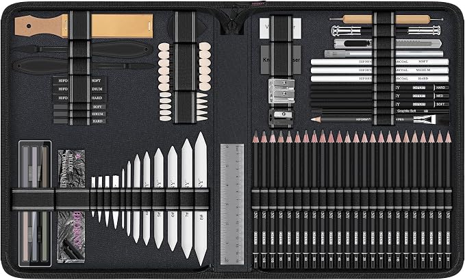 HIFORNY 100 PCS Drawing Set Sketching Kit, Sketch Pencils Art Supplies - Image 9
