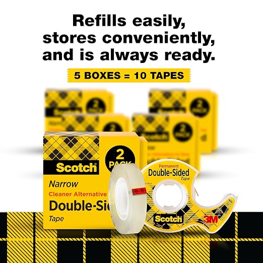 Scotch Double Sided Tape, Permanent Photo-Safe Adhesive, 1/2 inch x 500 inches - Image 4