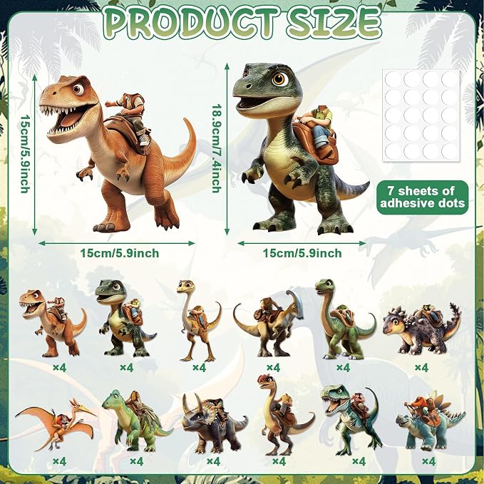 48 Set Dinosaur Classroom Decorations Cutouts - Image 2
