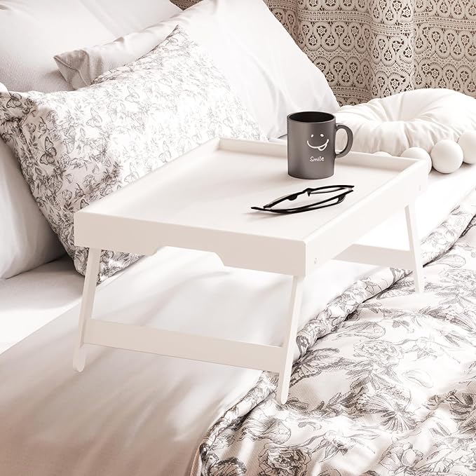 Fibogollo 2 Pack Bamboo Bed Tray Table - Image 2