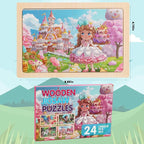 4 Sets of Wooden Puzzles, Each Set has 24 Pieces, Including Castle Unicorn - Image 8