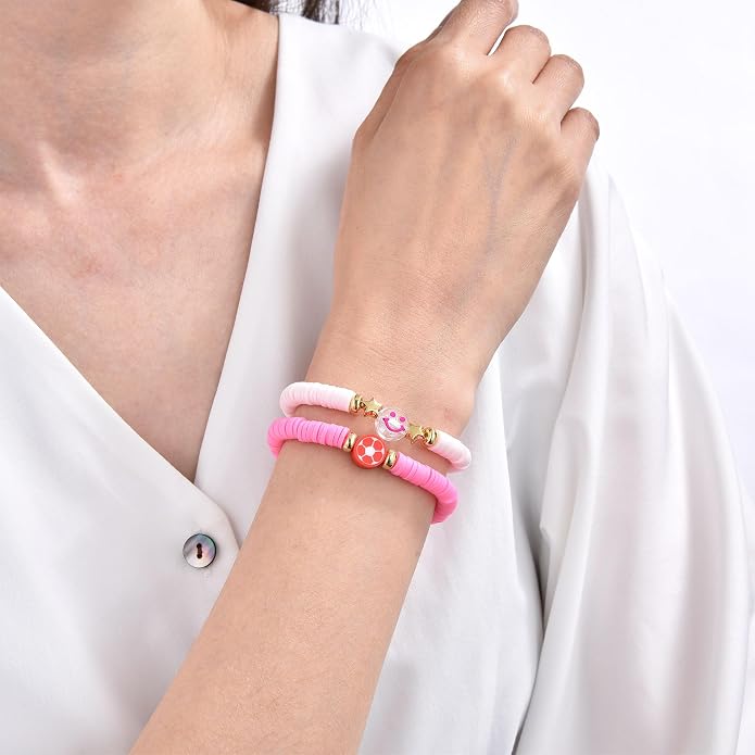 Friendship Bracelets for Girls, 10-Piece Cute Preppy Beaded Bracelet Set for - Image 6