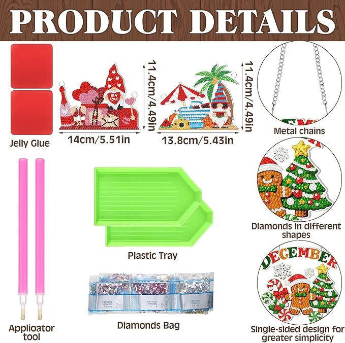 Cinnvoice 12 Pcs Summer Seasonal Diamond Art Painting Kit - Image 2
