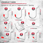Ultimate 121-Piece Pegboard Hooks Set, Pegboard Accessories - Image 4