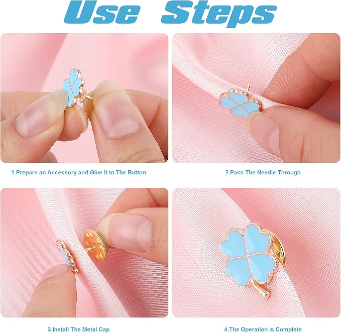JANYUN 120 Pairs Butterfly Clutch Tie Tacks Safty Secure Pin Back | Gold Holder - Image 5