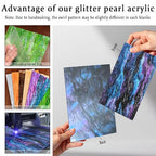 Pearl Glitter Cast Acrylic Sheet, 12x8 Inch, Mixed Color | 1/8 Inch Thickness - Image 3