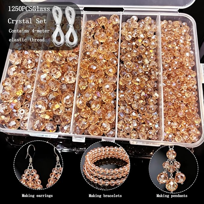 1250 PCS Beads for Jewelry Making Kit, Bracelet Making Beads Bulk Set - Image 2