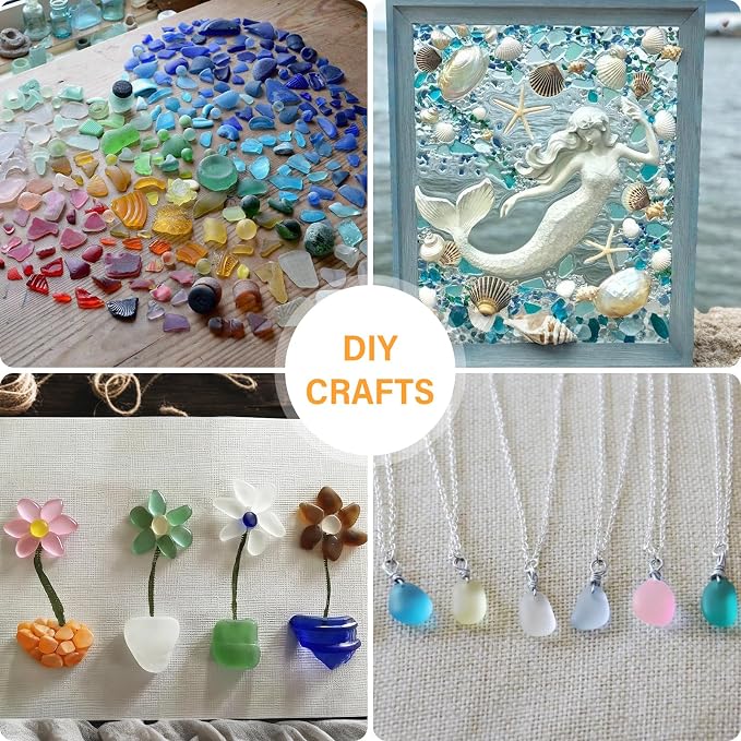 QEQEKAKA Sea Glass Stones for Crafts About 2.75LB Glass Pebbles Gemstones Bulk - Image 2