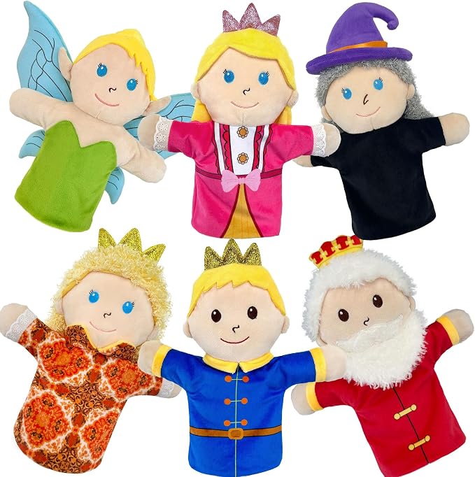 6 PCS Puppet Set 12 Inch, Fairy Tale Members Elf Plush Puppets Toddlers by JUSTQUNSEEN