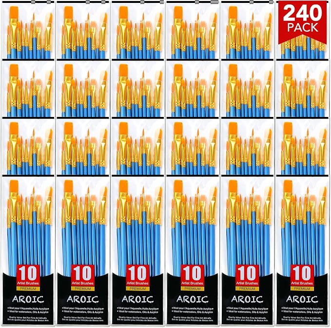 AROIC Acrylic Paint Brush Set, Artist Craft Paint Brushes Supplies, Kid Adult by AROIC
